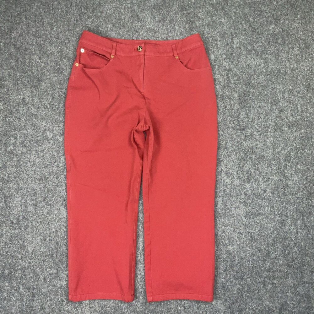 St John Jeans Womens Size 6 Red Denim Crop Casual